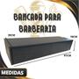 Imagem de Bancada Console Barbeiro Salão Preto Com 2 Gavetas