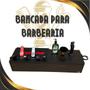 Imagem de Bancada Console Barbeiro Salão Preto Com 2 Gavetas