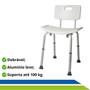 Imagem de Banco Cadeira para Banho com Encosto e Regulagem de Altura Banqueta Idoso e Adulto até 130 KG Hidrolight