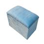 Imagem de Banco de bagageiro Rimar Turquoise Plush Tubular 60x35x50 cm