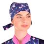 Imagem de Bandana Chef de Cozinha Feminino Estampada Azul Blueberry Floral - Estilo Chef