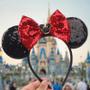 Imagem de Bandana de Meninas Disney com Lantejoulas e Arco - Castelo, Foguete e Mickey