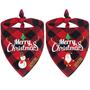 Imagem de Bandana de Natal para cães Malier Classic Red Green Buffalo Plaid