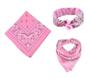 Imagem de Bandana Faixa Lenço Cabelo Rosa Claro Unissex Poliéster