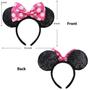 Imagem de Bandanas Mouse Ears, lantejoulas para mulheres, meninas e meninos, rosa