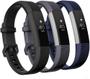 Imagem de  Bandas compatíveis com Fitbit Alta e Fitbit Alta HR, pacote com 3 pulseiras de silicone macio para Fitbit Alta HR Bandas com fivela de metal segura para homens e mulheres, grandes