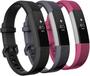 Imagem de  Bandas compatíveis com Fitbit Alta e Fitbit Alta HR, pacote com 3 pulseiras de silicone macio para Fitbit Alta HR Bandas com fivela de metal segura para homens e mulheres, grandes