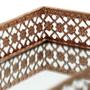 Imagem de Bandeija retangular full fit em ferro com espelho 23x14x5cm cobre 26857