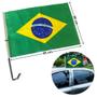 Imagem de Bandeira Do Brasil Com Haste Branca Para O Vidro Do Carro 35 x 24 cm
