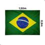 Imagem de Bandeira do Brasil Grande Tecido 1,50m x 0,90m Bember Para Colocar Em Mastro Com Costura