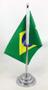 Imagem de Bandeira Mesa Dupla Face Brasil Mastro 29 Cm Alt Cetim (20 cm x 14 cm)