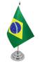 Imagem de Bandeira Mesa Dupla Face Brasil Mastro 29 Cm Alt Cetim