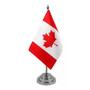 Imagem de Bandeira Mesa Dupla Face Canadá Mastro 29 Cm Alt Cetim