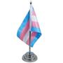 Imagem de Bandeira Mesa Dupla Face Transgênero Mastro 29 Cm Alt Cetim