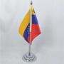 Imagem de Bandeira Mesa Dupla Face Venezuela Mastro 29 Cm Alt Cetim