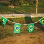 Imagem de Bandeirinha em Tecido Decoração Brasil Copa Mundo 3m 14x21