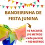 Imagem de Bandeirinhas Festa Junina Papel de Seda 100m Arraial Decoração Festa São João Evento Quadrilha 