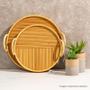 Imagem de Bandeja Circular Rattan com Alça 30cm 309574 - Copa e Cia