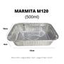 Imagem de Bandeja De Aluminio M120 500Ml Com Tampa Pet 50Un Mello