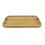 Imagem de Bandeja De Bambu Com Alça Resistente Produto Natural 40X25Cm
