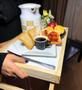 Imagem de Bandeja de Café da Manhã em Madeira Pinus Suspensa. Facilitar o Serviço e Encantar seus Convidados - Servir - Artesanal  Suporte  Praticidade