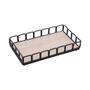 Imagem de Bandeja de Metal com Fundo MDF Retangular Preto Fosco 21x13x4,5cm