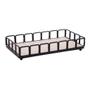 Imagem de Bandeja de Metal com Fundo MDF Retangular Preto Fosco 21x13x4,5cm