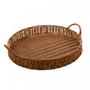 Imagem de Bandeja de Plástico com Alça Rattan 38cm - Lyor