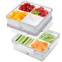 Imagem de Bandeja de vegetais dividida MineSign Snackle Box com tampa, pacote com 2