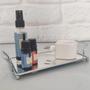 Imagem de Bandeja Decorativa Espelhada para Aparador Banheiro Bar Perfumes Aço Inox Duler 10,5 x 24cm