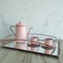 Imagem de Bandeja Decorativa Espelhada Retangular Grande 45cm Rose Gold Duler