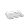 Imagem de Bandeja Espelhada Decorativa Ana 15x25cm Prata para Decoração de Ambientes