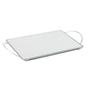 Imagem de Bandeja Espelhada Decorativa com Alça 20x30cm Prata para Decoração de Ambientes