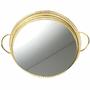 Imagem de Bandeja Espelhado Redonda Dourado -7x45x32cm - Bandeja Elegante para Servir com Prestígio - Decorativa com Toque de Luxo!