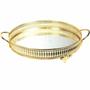 Imagem de Bandeja Espelhado Redonda Dourado -7x45x32cm - Bandeja Elegante para Servir com Prestígio - Decorativa com Toque de Luxo!