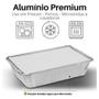 Imagem de Bandeja Marmitex Alumínio Retangular 1500ml - 100 Unidades (Ideal Para Microondas)