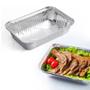 Imagem de Bandeja Marmitex Alumínio Retangular 1500ml - 100 Unidades (Ideal Para Microondas)
