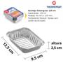 Bandeja Marmitinha Alumínio Retangular Descartável com Tampa Thermoprat - 230ml - 10 unidades Imagem de Bandeja Marmitinha Alumínio Retangular Descartável com Tampa Thermoprat - 230ml - 10 unidades