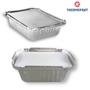 Bandeja Marmitinha Alumínio Retangular Descartável com Tampa Thermoprat - 230ml - 10 unidades Imagem de Bandeja Marmitinha Alumínio Retangular Descartável com Tampa Thermoprat - 230ml - 10 unidades