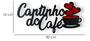 Imagem de Bandeja Para Café Decoração 50x30 Grande Preta Madeira MDF Lisa + Placa Decorativa Cantinho do Café em MDF