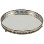 Imagem de Bandeja Redonda Espelhada Decorativa Luxo Metal Cor Ferro 20,5CM KV0077