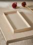Imagem de Bandeja Retangular em MDF Bege Claro com Linho 3x28x12cm - Mart