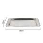 Imagem de Bandeja Retangular Travessa Classica Em Aço Inox 30cm Servir Cha Cafe - Class Home
