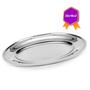 Imagem de Bandeja Travessa De Inox Oval Rasa Para Servir Porção25x16x2