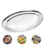 Imagem de Bandeja Travessa Oval Rasa Inox Servir Parmegiana Peixe 34cm