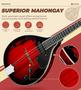 Imagem de Bandolim Acústico Elétrico Vangoa A Style 8 Cordas - Mogno