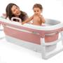 Imagem de Banheira Baby Pil Ofurô Dobravel e Resistente com Controle de Temperatura - Rosa - BNXGR