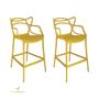 Imagem de Banqueta Allegra Top Chairs Amarela - kit com 2