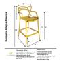 Imagem de Banqueta Allegra Top Chairs Amarela - kit com 2