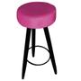 Imagem de Banqueta Alta Flora Pés Palito em Madeira Preto para  Bar Bistrô Cozinha  Suede Pink - KDAcanto Móveis